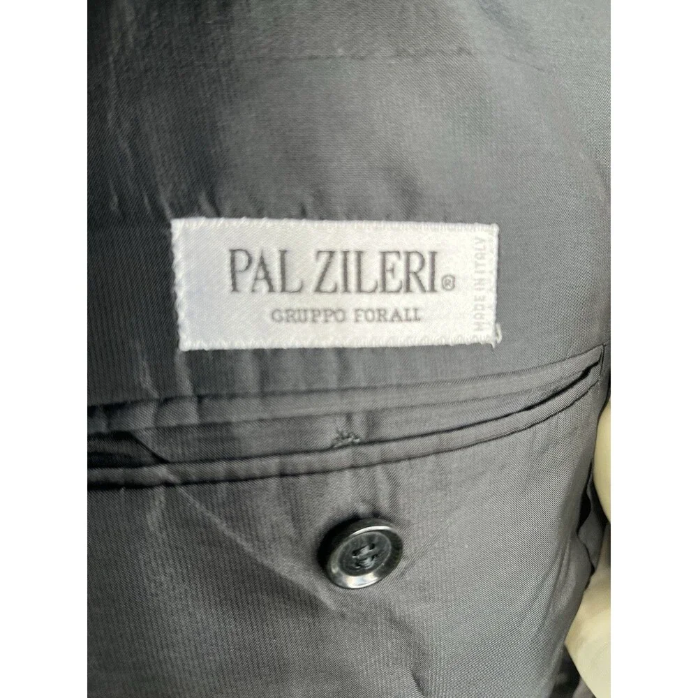 PAL ZiLERI Men 38-40R Blazer Designer Wool Pinstripe Suit Jacket Made In Italy